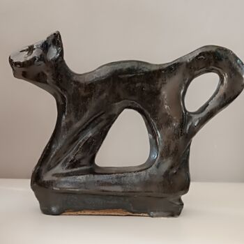 Sculpture intitulée "Chat email bronze" par Marie Pascale Martins, Œuvre d'art originale, Argile