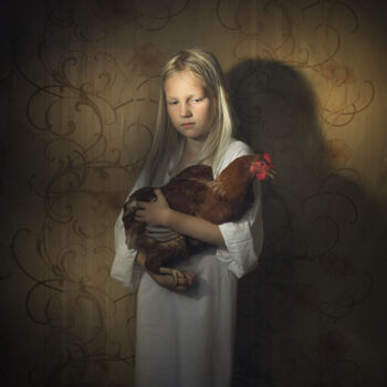 Photography titled "Girl with the Hen" by Dmitry Ersler, Original Artwork, Digital Photography