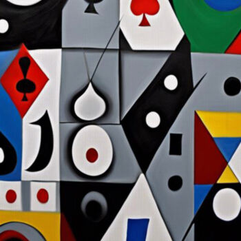 Картина под названием "Poker: a game with…" - Anna Alekberova, Подлинное произведение искусства, Масло