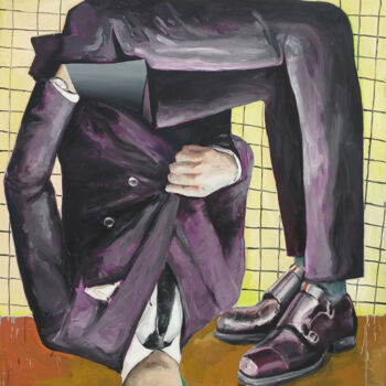 Schilderij getiteld "Untitled (Folded ma…" door Sasho Violetov, Origineel Kunstwerk, Olie Gemonteerd op Frame voor houten br…
