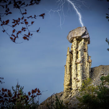 Photography titled "The blasted rock" by Anou, Original Artwork, Manipulated Photography