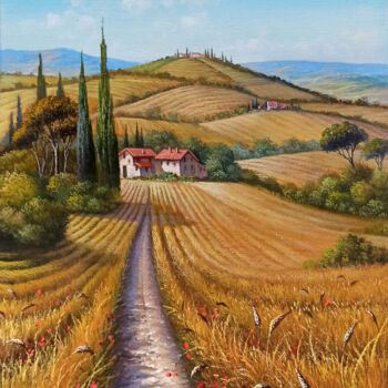 「The way of grain -…」というタイトルの絵画 Raimondo Paciniによって, オリジナルのアートワーク, オイル ウッドストレッチャーフレームにマウント