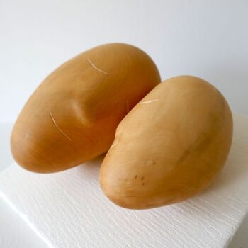 Sculptuur getiteld "Soulkiss II" door Liquette-Gorbach, Origineel Kunstwerk, Hout