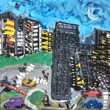 Peinture intitulée "Aubervilliers" par Corelia Roché, Œuvre d'art originale, Huile Monté sur Châssis en bois