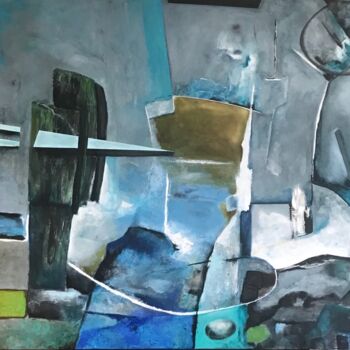 Painting titled "CACHETTE TROUVÉE" by Odette Gauvreau, Original Artwork, Acrylic Mounted on Wood Stretcher frame