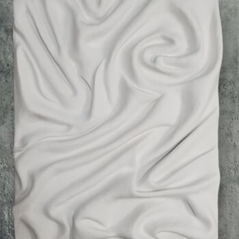 Sculpture titled "3D gypsum art "Milk…" by Eleonora Kovalova, Original Artwork, Plaster