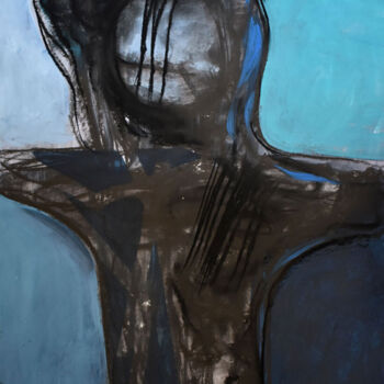 Drawing titled "Crucifixion - 2019" by Roman Lasa, Original Artwork, Pastel