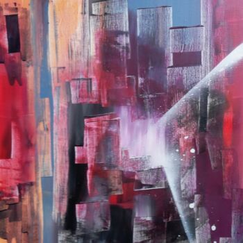 Malerei mit dem Titel "LUMIÈRE DANS LA VIL…" von Michele Madeleine Guillot, Original-Kunstwerk, Acryl Auf Keilrahmen aus Hol…