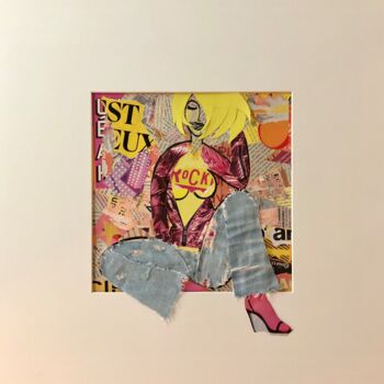 Collages intitulée "« Blondie »" par Franck Truffaut, Œuvre d'art originale, Collages Monté sur Carton