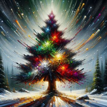 数字艺术 标题为“Vibrant Christmas T…” 由Aashish Singh, 原创艺术品, 数字油画