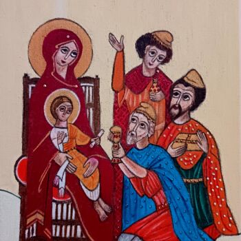 Peinture intitulée "Les rois mages, une…" par Laure Barlet, Œuvre d'art originale, Huile
