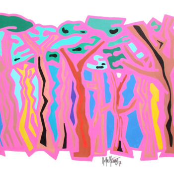 Peinture intitulée "Forêt 2" par Michael Hebert, Œuvre d'art originale, Acrylique