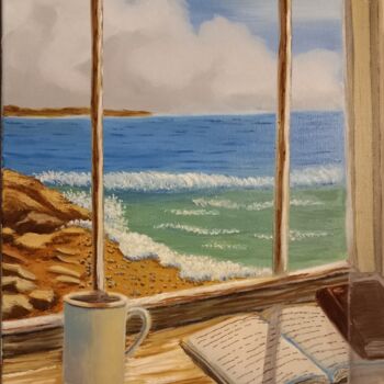 Peinture intitulée "Café petit déjeuner" par Nathalie Choury, Œuvre d'art originale, Huile Monté sur Châssis en bois