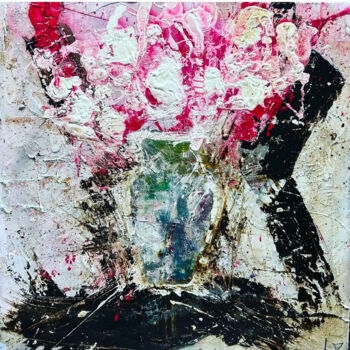 Painting titled "Floral explosion" by Michael López, Original Artwork, Acrylic Mounted on Wood Stretcher frame