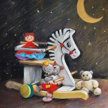 Peinture intitulée "Les souvenirs d'enf…" par Liubov Desprez, Œuvre d'art originale, Pastel