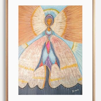 Painting titled "Equinox" by Ewa Dura, Original Artwork, Marker