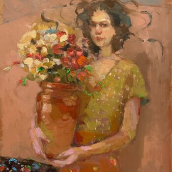Painting titled "Carrying September…" by Lorena Iavorschi, Original Artwork, Oil