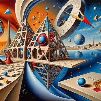 Arte digital titulada "Dimensions of Math" por Danyel Carinzia, Obra de arte original, Pintura Digital