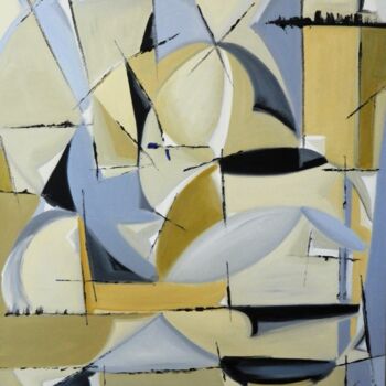 Painting titled "Calmness and Moveme…" by Clari Netzer, Original Artwork, Oil Mounted on Wood Stretcher frame