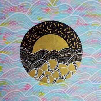 Painting titled "SYMPHONIE D'ÉTÉ" by Suki Artiste, Original Artwork, Acrylic Mounted on Wood Stretcher frame