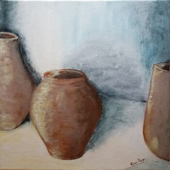 Peinture intitulée "Vases d'Argile" par Diane Mongis (YeshouArt), Œuvre d'art originale, Acrylique Monté sur Châssis en bois