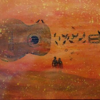 Peinture intitulée "ÖZGÜRLÜK MUTLULUK" par Ayşe Keleş, Œuvre d'art originale, Acrylique