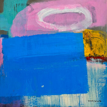 Painting titled "Happy You're Here" by Joejene C. Santos, Original Artwork, Acrylic Mounted on Wood Stretcher frame