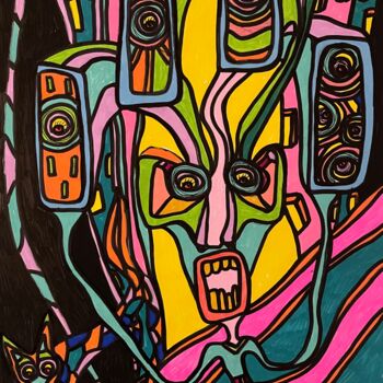 「Little brother watc…」というタイトルの描画 Christophe Verger-Lecocqによって, オリジナルのアートワーク, マーカー