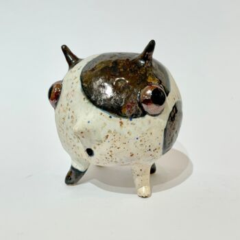 Sculpture titled "Dotted Sweet Monstr…" by Viktor Zuk, Original Artwork, Ceramics