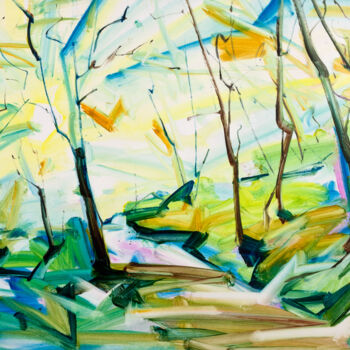 Peinture intitulée "The dreamed forest" par Simone Romani, Œuvre d'art originale, Huile Monté sur Châssis en bois