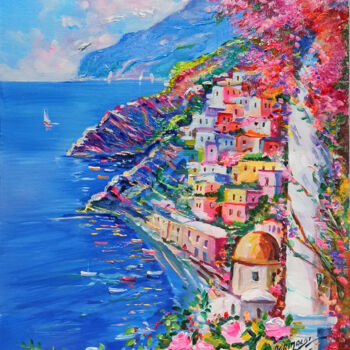 Peinture intitulée "Vertical seaside wi…" par Alfredo Grimaldi, Œuvre d'art originale, Huile Monté sur Châssis en bois