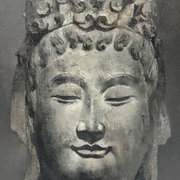 Peinture intitulée "Série : Buddha - Ta…" par Wen Jin Xie, Œuvre d'art originale, Huile Monté sur Châssis en bois