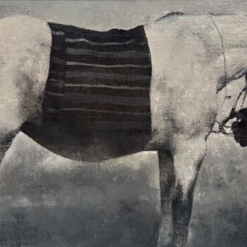 Peinture intitulée "Série Animaux : Tab…" par Wen Jin Xie, Œuvre d'art originale, Huile Monté sur Châssis en bois