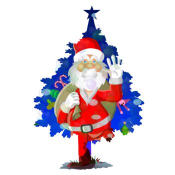 数字艺术 标题为“Santa Claus is joyf…” 由Shamim Shaikh, 原创艺术品, 2D数字工作