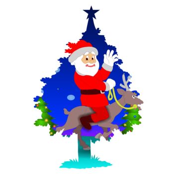 Grafika cyfrowa / sztuka generowana cyfrowo zatytułowany „A cheerful Santa Cl…” autorstwa Shamim Shaikh, Oryginalna praca, 2…