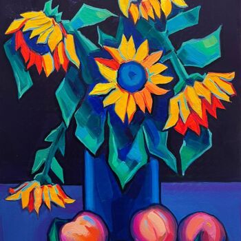 Malarstwo zatytułowany „Sunflowers _7” autorstwa Tigran Avetyan, Oryginalna praca, Olej