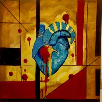 Painting titled "Bloom of feelings" by Natali Noir, Original Artwork, Acrylic Mounted on Wood Stretcher frame