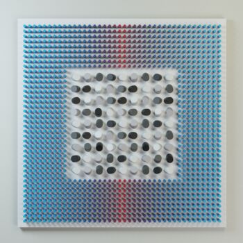 雕塑 标题为“Cold square (random)” 由Nazar Symotiuk, 原创艺术品, 丙烯 安装在金属上
