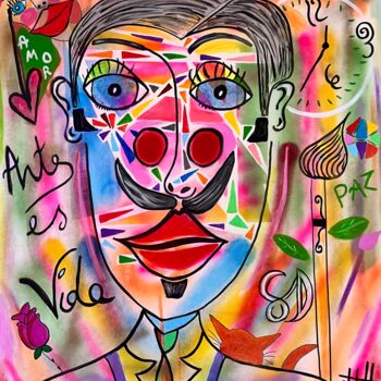 Schilderij getiteld "Vidart" door Philippe Seigle, Origineel Kunstwerk, Acryl Gemonteerd op Frame voor houten brancard