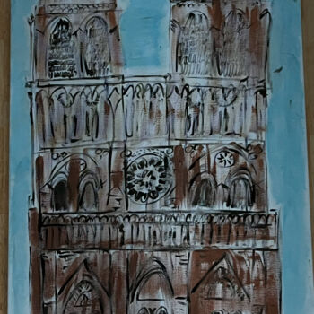 Painting titled "Acryl – Notre Dame" by Christian Suchanek (Acrylartundrahmenkunstbychris), Original Artwork, Acrylic