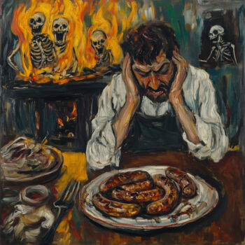 「Grilled Ambitions:…」というタイトルのデジタルアーツ Alberto Capitaniによって, オリジナルのアートワーク, AI生成画像