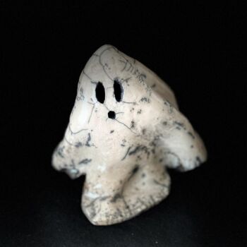 Sculpture titled "Fantôme raku" by Cha., Original Artwork, Ceramics