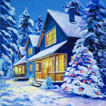 Pintura intitulada "Christmas Night" por Liubov Samoilova, Obras de arte originais, Acrílico