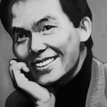 Painting titled "Kotaro Sawaki (沢木 耕…" by Takuart, Original Artwork, Oil Mounted on Wood Stretcher frame