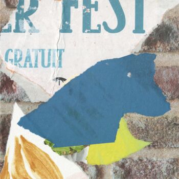 拼贴 标题为“Fest” 由Strassi, 原创艺术品, 拼贴 安装在纸板上