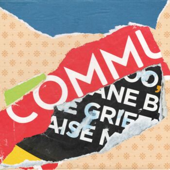 拼贴 标题为“Comme” 由Strassi, 原创艺术品, 拼贴 安装在木板上