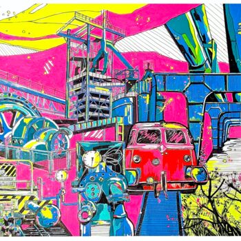 Drawing titled "GLÜCK AUF!" by Ute Kleist, Original Artwork, Acrylic