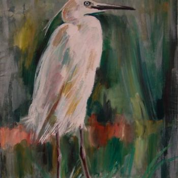 Peinture intitulée "Héron" par Nathalia Chipilova, Œuvre d'art originale, Acrylique