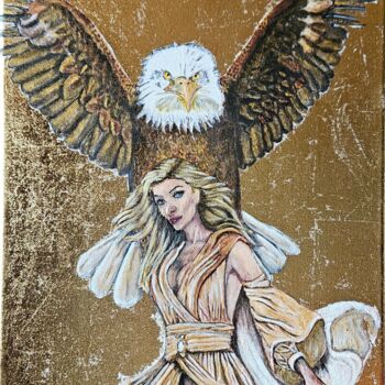 Peinture intitulée "Vol comme l'aigle" par Grinhilda Szendy, Œuvre d'art originale, Acrylique Monté sur Châssis en bois