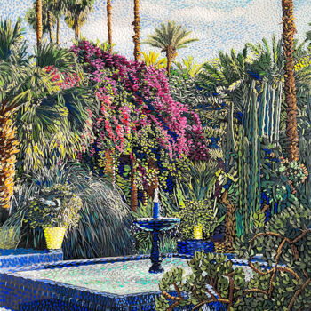 绘画 标题为“Jardin Majorelle” 由Catherine Szpira, 原创艺术品, 丙烯 安装在有机玻璃上